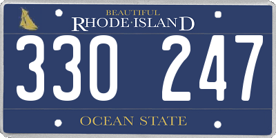 RI license plate 330247