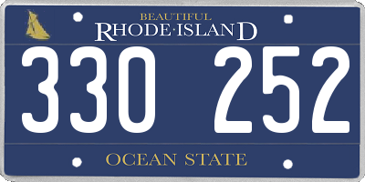 RI license plate 330252