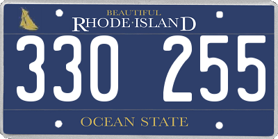 RI license plate 330255