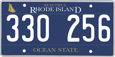 RI license plate 330256