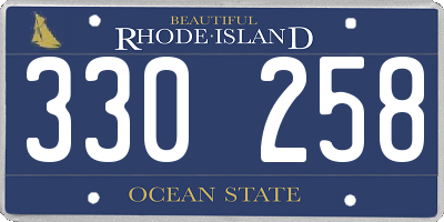 RI license plate 330258