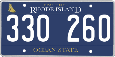 RI license plate 330260