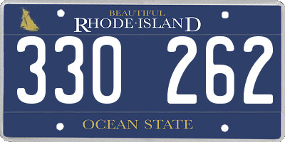 RI license plate 330262