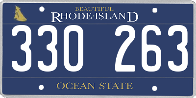 RI license plate 330263
