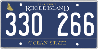 RI license plate 330266