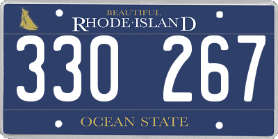 RI license plate 330267