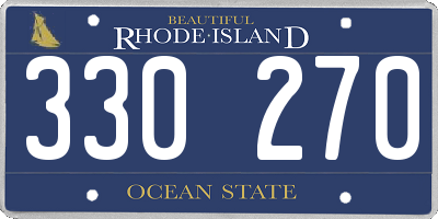 RI license plate 330270