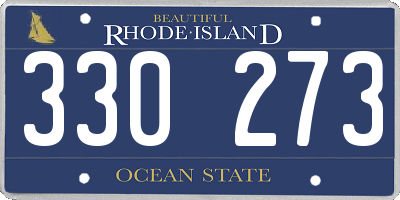 RI license plate 330273