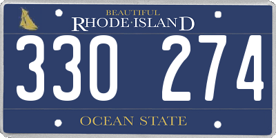 RI license plate 330274