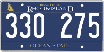 RI license plate 330275