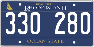 RI license plate 330280
