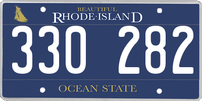 RI license plate 330282