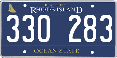 RI license plate 330283