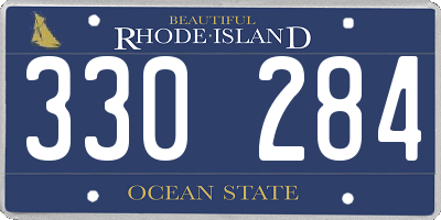 RI license plate 330284