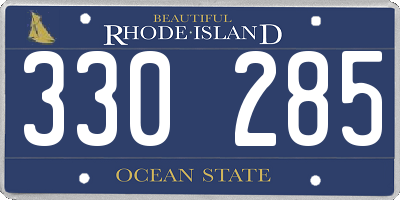 RI license plate 330285
