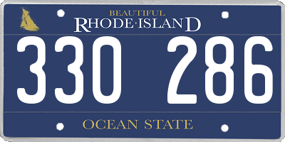 RI license plate 330286