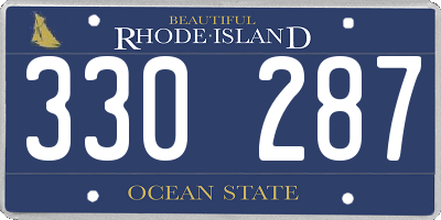 RI license plate 330287