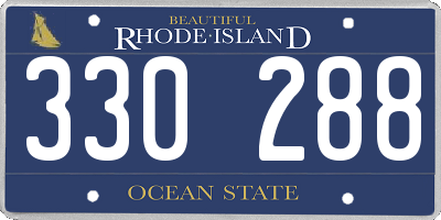 RI license plate 330288