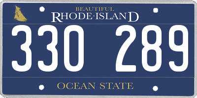 RI license plate 330289