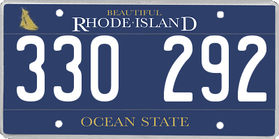 RI license plate 330292