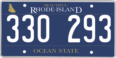 RI license plate 330293