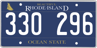 RI license plate 330296