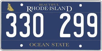 RI license plate 330299