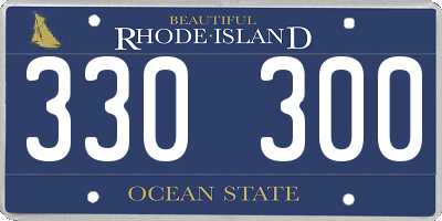 RI license plate 330300
