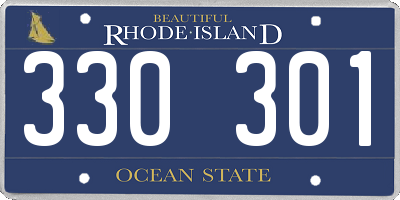 RI license plate 330301
