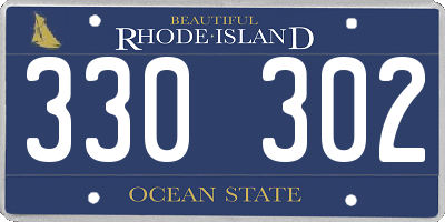 RI license plate 330302