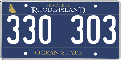 RI license plate 330303