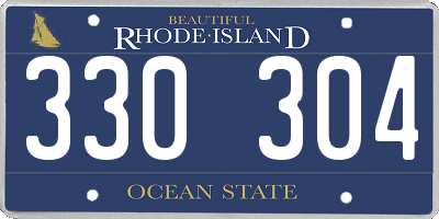 RI license plate 330304