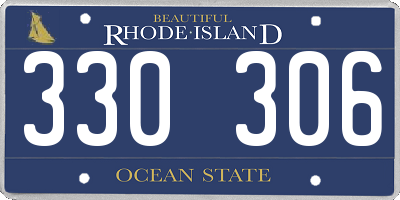 RI license plate 330306