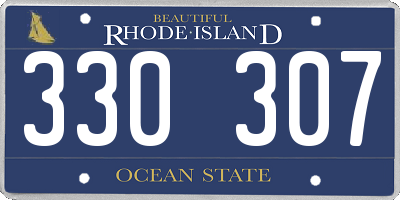 RI license plate 330307