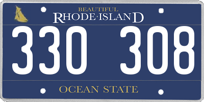RI license plate 330308