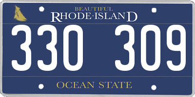 RI license plate 330309