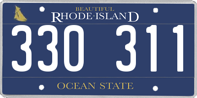 RI license plate 330311