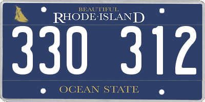 RI license plate 330312