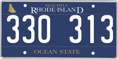 RI license plate 330313