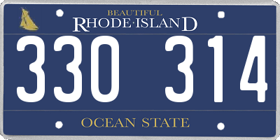 RI license plate 330314