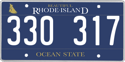 RI license plate 330317