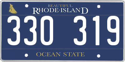 RI license plate 330319