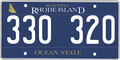 RI license plate 330320