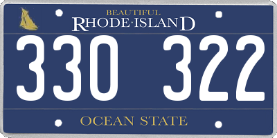 RI license plate 330322