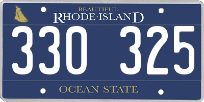 RI license plate 330325