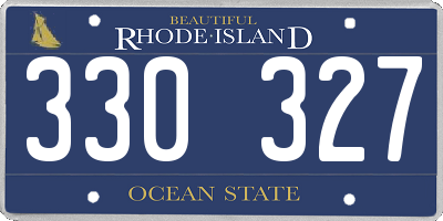 RI license plate 330327