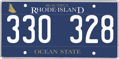 RI license plate 330328