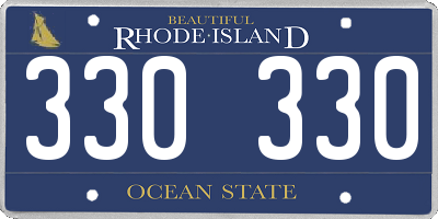 RI license plate 330330