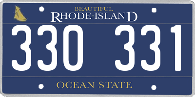 RI license plate 330331