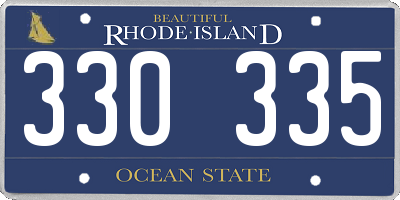 RI license plate 330335